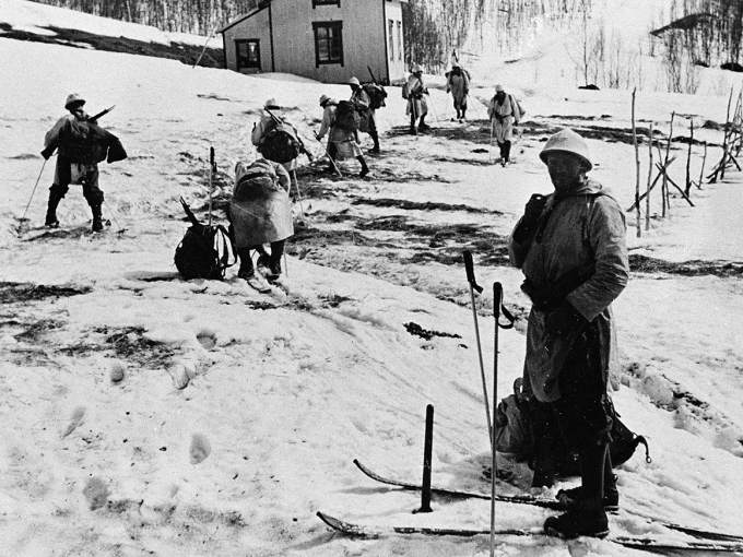 Allierte franske alpejegere under kampene ved Narvik april-mai 1940. Foto: NTB scanpix
